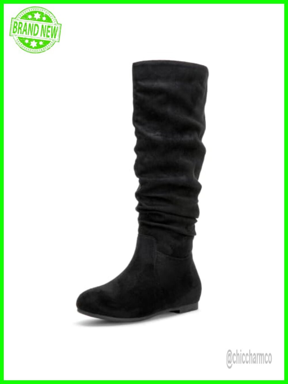 Women's Knee High Slouch Boots Suede Flat Pull On Tall Fall Boot